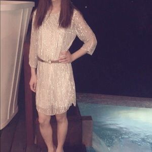 Parker Petra Sequin 3/4 sleeve cocktail mini dress